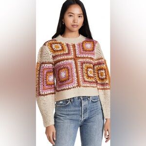 XS moon river crochet sweater worn twice